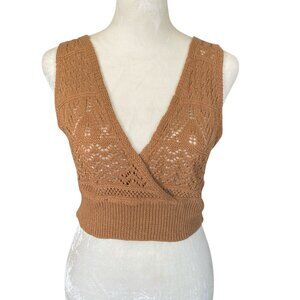 Brown Knit Crop Top